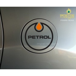 'Petrol' creative drop shaped fuel tank lid sticker for Cars. 